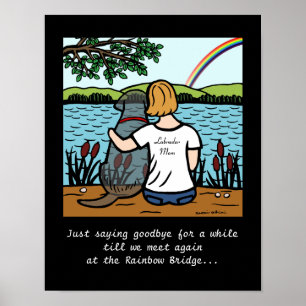 Black Labrador Angel en mama Poster