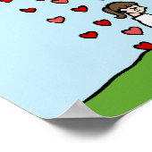 Black Labrador Angel met Love Cartoon Poster (Hoek)