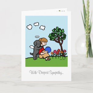 Black Labrador Angel met Love Kaart