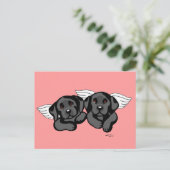 Black Labrador Angels (regenboogbrug) Briefkaart (Staand voorkant)