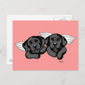 Black Labrador Angels (regenboogbrug) Briefkaart (Voorkant / Achterkant)
