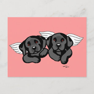 Black Labrador Angels (regenboogbrug) Briefkaart