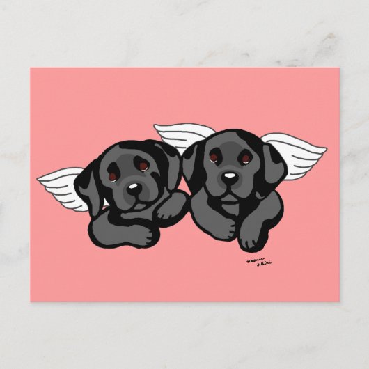 Black Labrador Angels (regenboogbrug) Briefkaart (Voorkant)