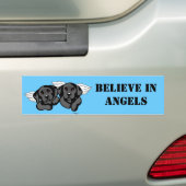 Black Labrador Angels (regenboogbrug) Bumpersticker (Op auto)