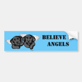 Black Labrador Angels (regenboogbrug) Bumpersticker (Voorkant)