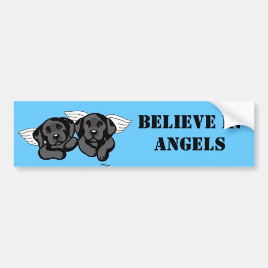 Black Labrador Angels (regenboogbrug) Bumpersticker (Voorkant)