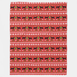 Black Labrador Antlers lelijke kerstpatronen Fleece Deken