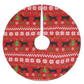 Black Labrador Antlers lelijke kerstpatronen Kerstboom Rok (Voorkant)