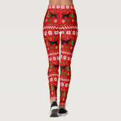 Black Labrador Antlers lelijke kerstpatronen Leggings (Achterkant)