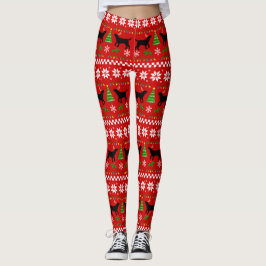 Black Labrador Antlers lelijke kerstpatronen Leggings