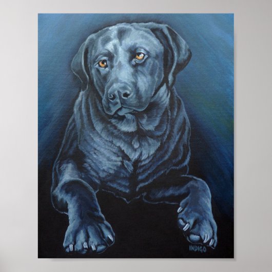 Black Labrador Art Poster English Retriever Print (Voorkant)