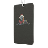 Black Labrador at Christmas in Santa Hat and Scarf Luchtverfrisser (Links)