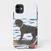 Black Labrador, Beach Dog Hoesje-Mate iPhone Case (Achterkant)