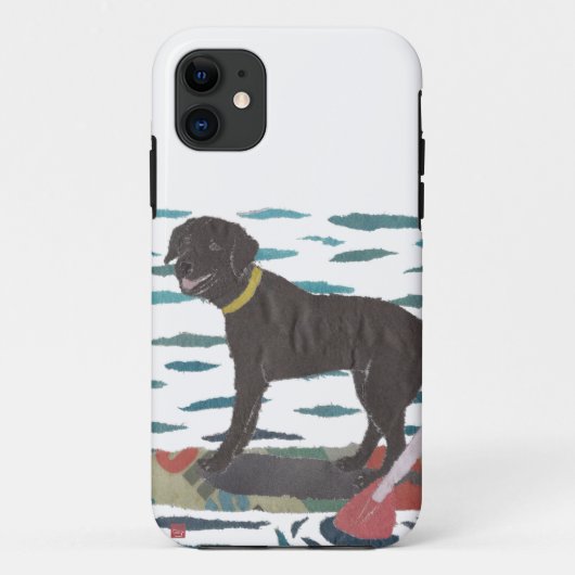 Black Labrador, Beach Dog Hoesje-Mate iPhone Case (Achterkant)