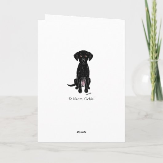 Black Labrador bedankje Bedankkaart (Achterkant)