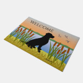 Black Labrador Bird Dog Sunset Deurmat (Schuin)