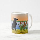 Black Labrador Bird Dog Sunset Koffiemok (Voorkant rechts)