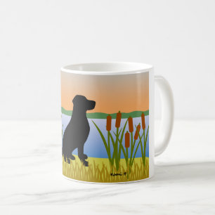 Black Labrador Bird Dog Sunset Koffiemok