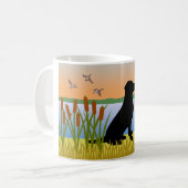 Black Labrador Bird Dog Sunset Koffiemok (Voorkant links)