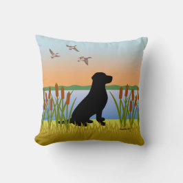 Black Labrador Bird Dog Sunset Kussen