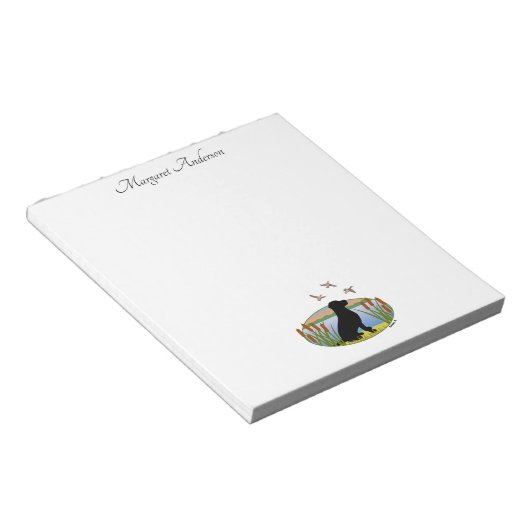 Black Labrador Bird Dog Sunset Notitieblok (Schuin)