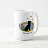 Black Labrador Bird Dog Sunset Oval Koffiemok (Voorkant rechts)