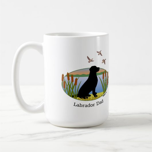 Black Labrador Bird Dog Sunset Oval Koffiemok (Links)