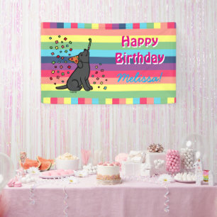 Black Labrador Birthday Party Confetti Horizontal Spandoek