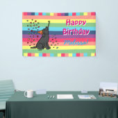 Black Labrador Birthday Party Confetti Horizontal Spandoek (Beurs)