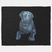 Black Labrador Blanket Dog Art Fleece Blankets (Voorkant (Horizontaal))