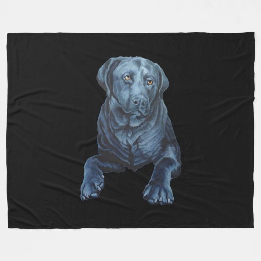 Black Labrador Blanket Dog Art Fleece Blankets (Voorkant (Horizontaal))