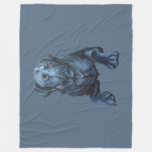 Black Labrador Blanket Dog Art Fleece Blankets (Voorkant)