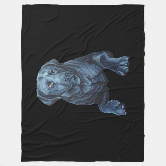 Black Labrador Blanket Dog Art Fleece Blankets Deken (Voorkant)