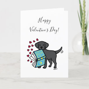 Black Labrador Book of Love Valentijn Feestdagen Kaart