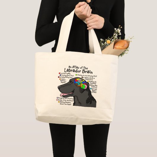 Black Labrador Brain Atlas Grote Tote Bag (Voorkant (product))
