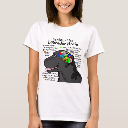 Black Labrador Brain Atlas T-shirt (Voorkant)