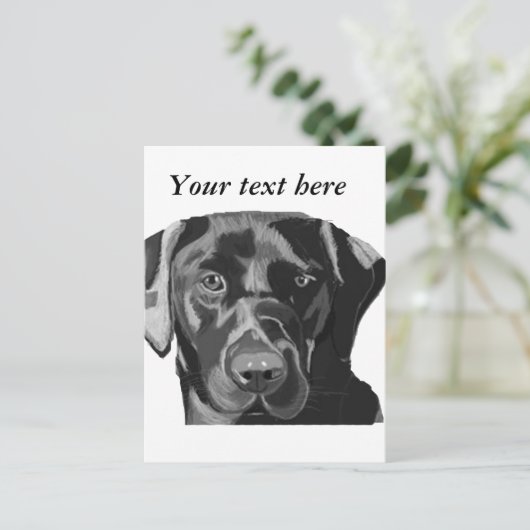 Black Labrador Briefkaart (Staand voorkant)