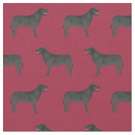 Black Labrador burgundy Stof