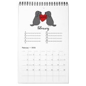 Black Labrador Cartoon Birthday Calendar Kalender (Feb 2026)