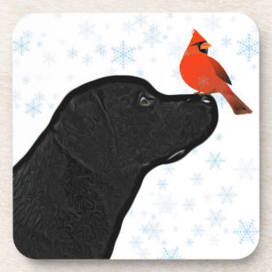 Black Labrador Christmas Bier Onderzetter