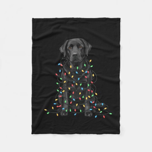 Black Labrador Christmas I'm Fine Everything Is Fi Fleece Deken (Voorkant)