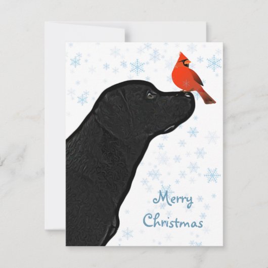 Black Labrador Christmas Kaart (Voorkant)