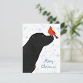 Black Labrador Christmas Kaart (Staand voorkant)