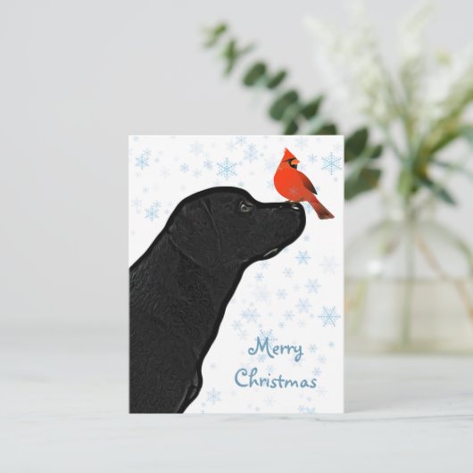 Black Labrador Christmas Kaart (Staand voorkant)