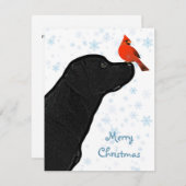 Black Labrador Christmas Kaart (Voorkant / Achterkant)