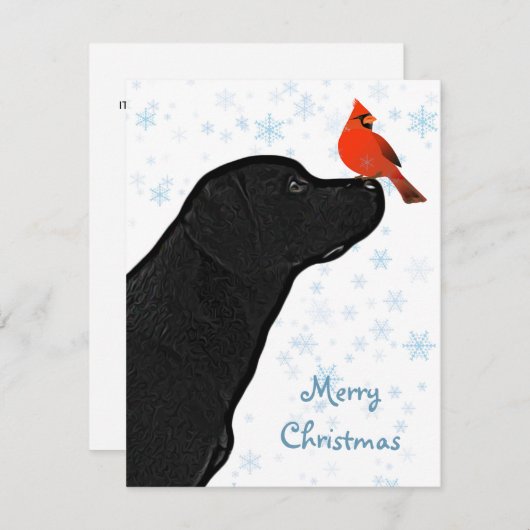 Black Labrador Christmas Kaart (Voorkant / Achterkant)