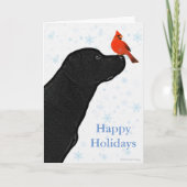 Black Labrador Christmas Kaart - Vakantie Kaart (Voorkant)