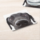Black Labrador Closeup Portrait Kartonnen Onderzetters (Schuin)