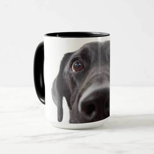 Black Labrador Closeup Portrait Mok (Voorkant links)