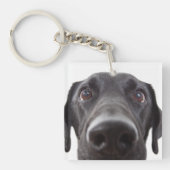 Black Labrador Closeup Portrait Sleutelhanger (Voorkant)